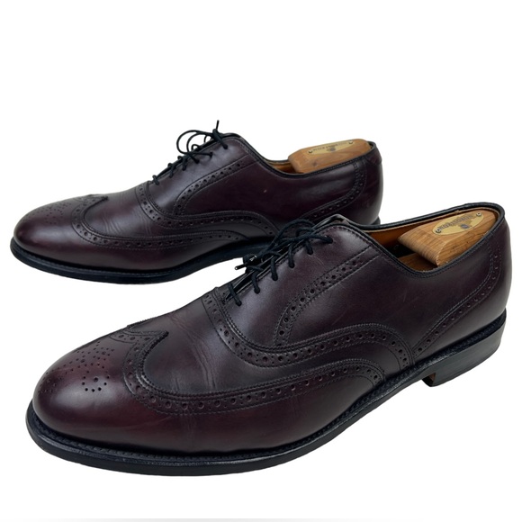 Allen Edmonds mens 12 C Oxblood Wingtip Oxford Chester Dress Shoes EUC - Picture 3 of 10
